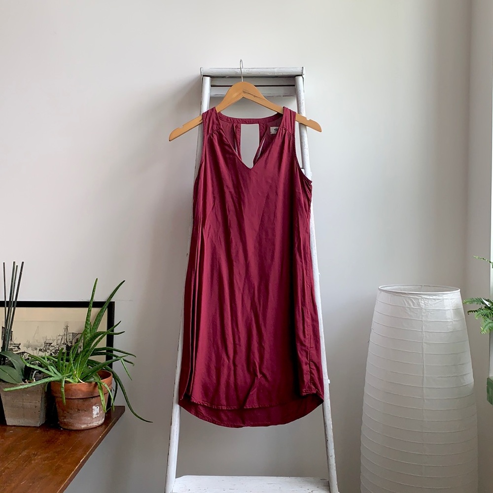 Light Casual Summer Dress in Maroon- XS